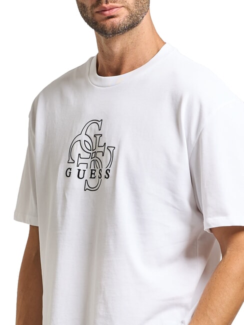 BASIC Tricou din bumbac alb purpuriu - tricou