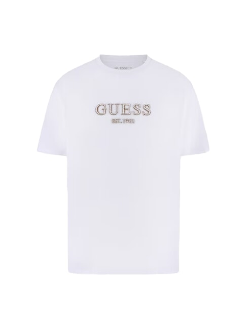 EMBROIDERY Tricou din bumbac alb purpuriu - tricou