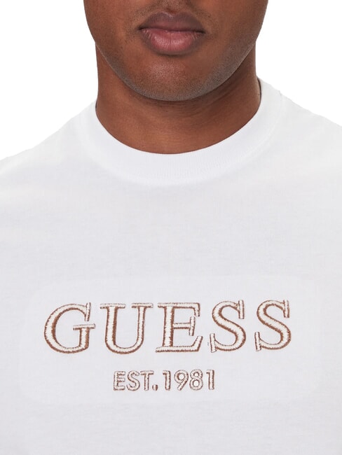 EMBROIDERY Tricou din bumbac alb purpuriu - tricou