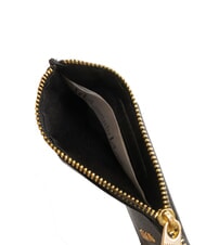 BIASIA EDA Portcard plat din piele cu fermoar negru - Portofele femei - 3