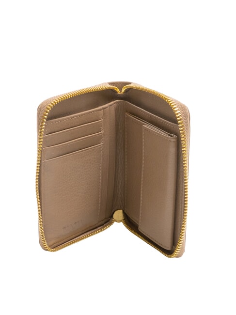 EDA Portofel mediu din piele cu fermoar taupe - Portofele femei