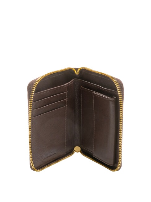 EDA Portofel mediu din piele cu fermoar întuneric - Portofele femei