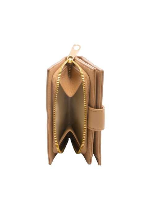 EDA Portofel compact din piele cămilă - Portofele femei