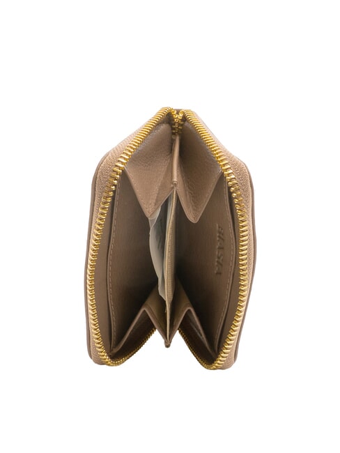 EDA Portofel mic din piele cu fermoar taupe - Portofele femei