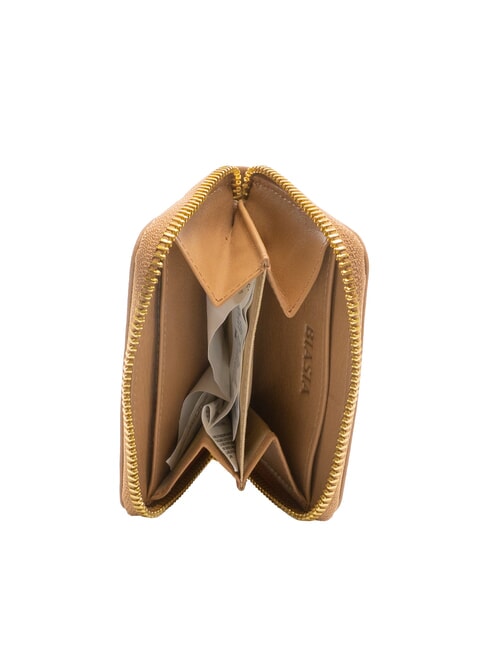 EDA Portofel mic din piele cu fermoar cămilă - Portofele femei