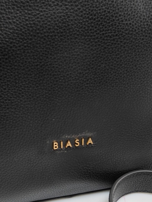 WEAVE Geantă de cumpărături din piele cu curea de umăr negru - Genți femei