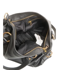 BIASIA WEAVE Geantă de cumpărături din piele cu curea de umăr negru - Genți femei - 5