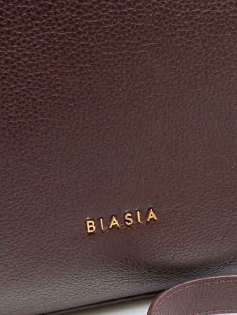 NOVEAU Geantă tip ghiozdan din piele cu curea de umăr prună uscată - Genți femei