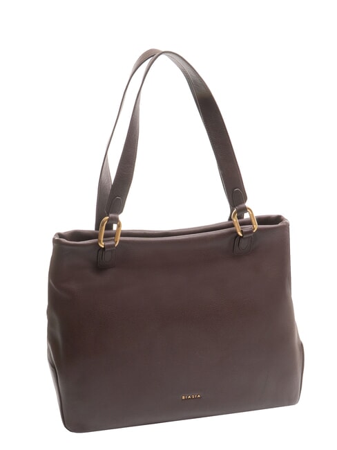 NOVEAU Geantă de umăr din piele prună uscată - Genți femei