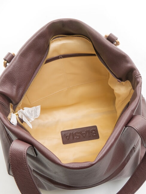 NOVEAU Geantă de umăr din piele prună uscată - Genți femei