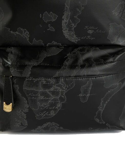GEO SOFT BLACK Rucsac rotund cu buzunar negru - Genți femei