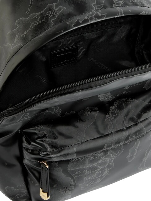 GEO SOFT BLACK Rucsac rotund cu buzunar negru - Genți femei