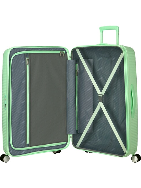 Troler Linia SOUNDBOX, dimensiuni mari, extensibilă verde pastel - Trolere rigide