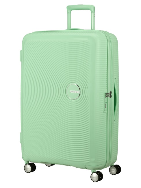 Troler Linia SOUNDBOX, dimensiuni mari, extensibilă verde pastel - Trolere rigide