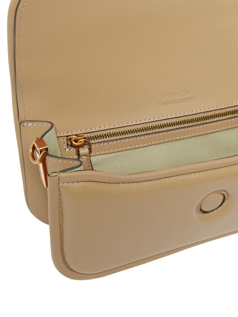 LOVE BOX Geantă de umăr, din piele biscuit de ghimbir-aur antic - Genți femei