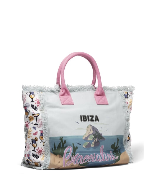 SUMMER Geantă tote din pânză cu imprimeu Ibiza - Genți femei