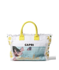 BRACCIALINI SUMMER Geantă tote din pânză cu imprimeu Capri - Genți femei - 3