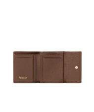 BRACCIALINI BASIC Portofel mic din piele cu clapă maro - Portofele femei - 2