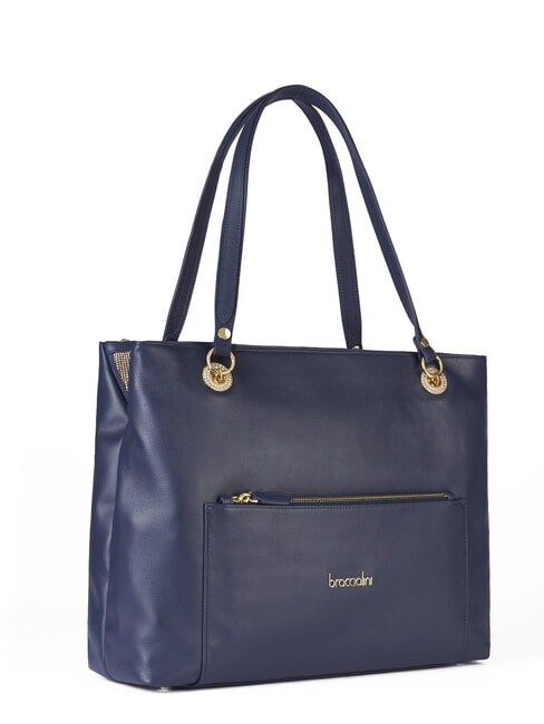 NORA Geantă de umăr din piele cu buzunar albastru - Genți femei