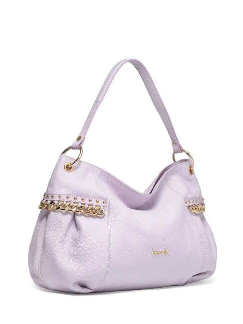 NORA Geantă de umăr din piele cu lanț liliac - Genți femei
