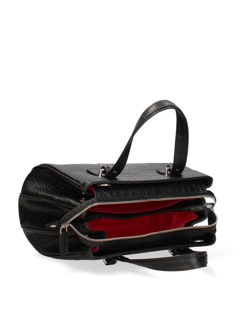 ZOE CROCO Geantă de mână din piele imprimată negru - Genți femei