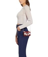 FURLA ALLEGRA FOX Geantă de umăr mini din piele de vițel TONURI DE CIRESE - Genți femei - 4