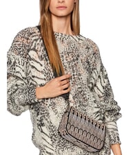 FURLA MOON Geantă mini din material jacquard deșert + tonuri negre - Genți femei - 6