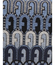 FURLA MOON Geantă mini din material jacquard albastru denim + tonuri de negru - Genți femei - 5