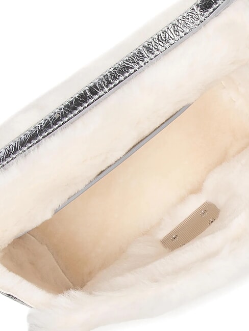 1927 SOFT Geantă mini cu curea de umăr bumbac alb + culoare argintiu + negru - Genți femei