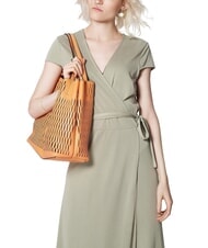 FURLA PRIMULA Geantă de umăr din piele perforată apus de soare - Genți femei - 5