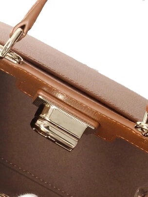 1927 Geanta mini din piele cu imprimeu Ares coniac - Genți femei