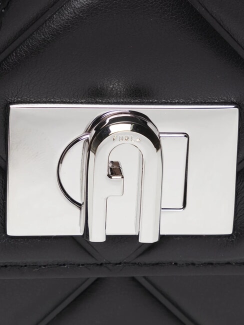 1927 Mini geanta din piele matlasata negru - Genți femei