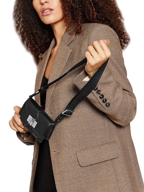 1927 Mini geanta din piele matlasata negru - Genți femei