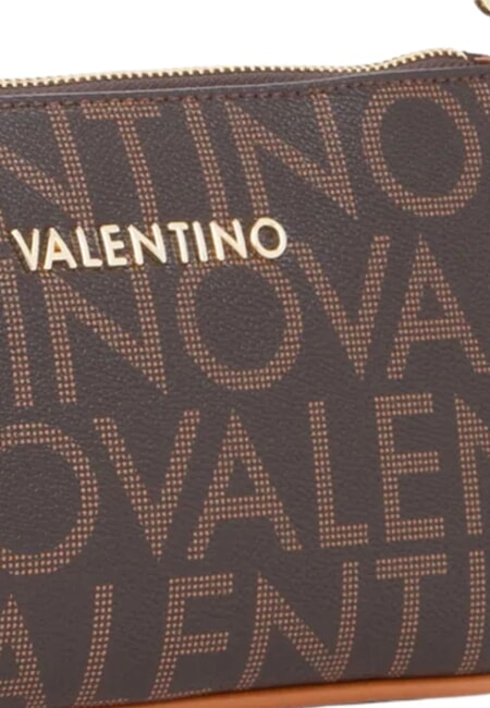 REGINA RE Geantă subraț cu imprimeu integral al logo-ului întunecat/natural - Genți femei