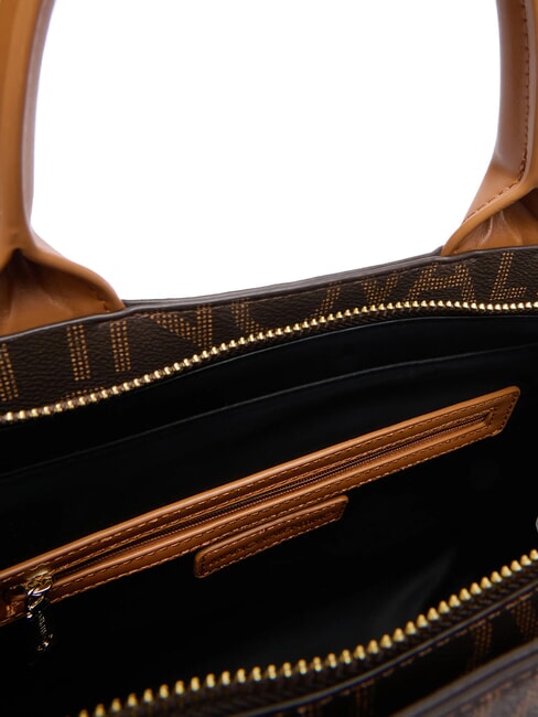 REGINA RE Geantă de mână cu imprimeu integral al logo-ului întunecat/natural - Genți femei