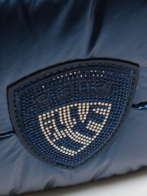 PADDED NYLON Rucsac cu logo cu strasuri BLUE - Genți femei