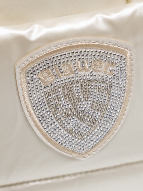 PADDED NYLON Geantă tote medie cu curea de umăr alb - Genți femei