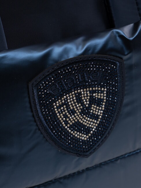 PADDED NYLON Geantă tote medie cu curea de umăr BLUE - Genți femei