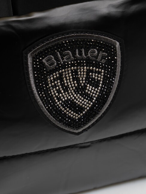 PADDED NYLON Geantă tote medie cu curea de umăr BLACK - Genți femei