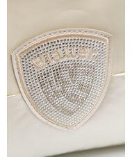 BLAUER PADDED NYLON Geantă tip clutch moale cu logo cu strasuri alb - Genți femei - 3