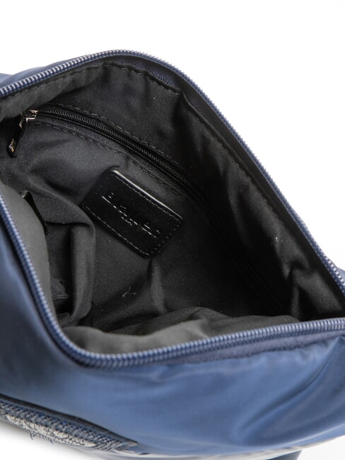 PADDED NYLON Geantă tip clutch moale cu logo cu strasuri BLUE - Genți femei