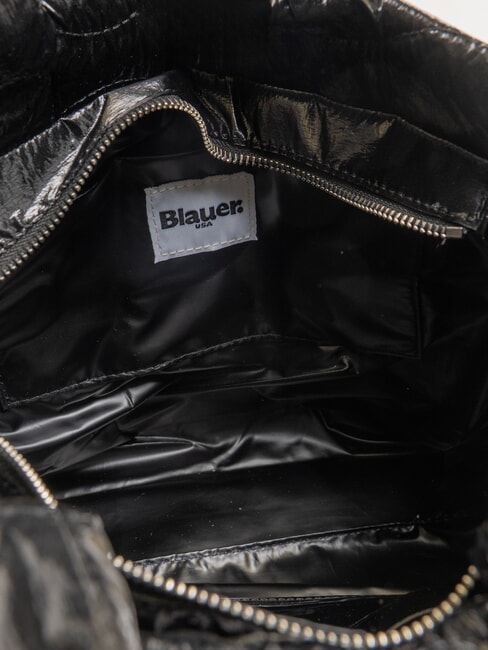 SOFTY Geantă de cumpărături matlasată cu curea de umăr BLACK - Genți femei