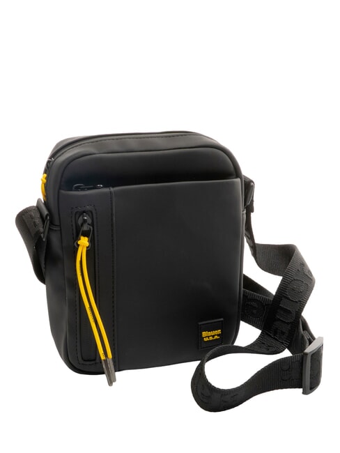 RUBBER Geantă mică cauciucată BLACK - Genți de umăr bărbați