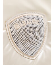 BLAUER PADDED NYLON Geantă de umăr pufoasă cu logo cu strasuri alb - Genți femei - 3