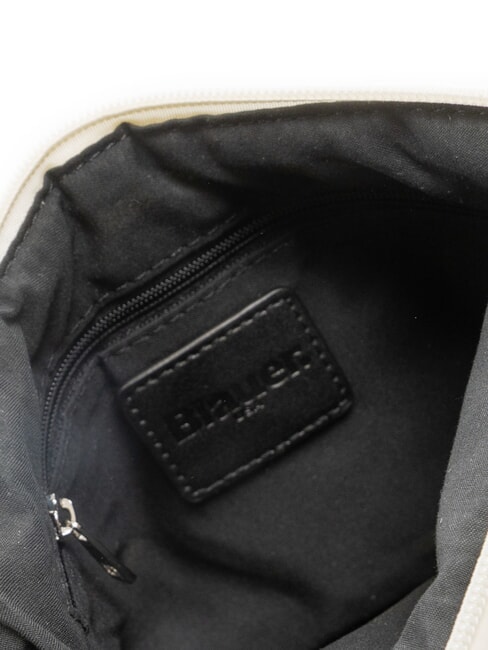 PADDED NYLON Geantă de umăr pufoasă cu logo cu strasuri alb - Genți femei