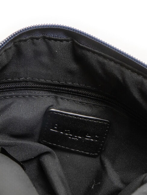 PADDED NYLON Geantă de umăr pufoasă cu logo cu strasuri BLUE - Genți femei