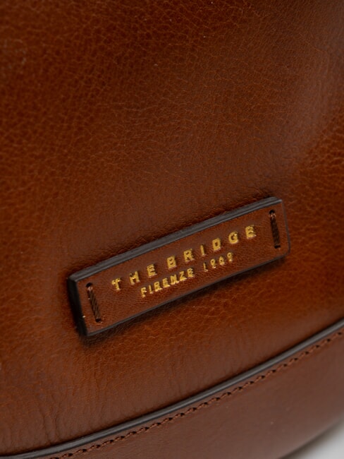 FEDORA Geantă de umăr din piele BROWN - Genți femei