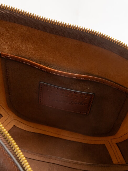 FEDORA Geantă de umăr din piele BROWN - Genți femei