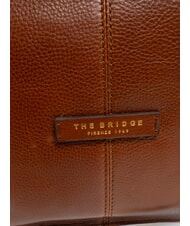 THE BRIDGE ICONS Geantă de m&acirc;nă din piele cu curea de umăr BROWN - Genți femei - 3