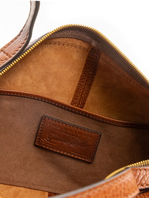 ICONS Geantă de m&acirc;nă din piele cu curea de umăr BROWN - Genți femei